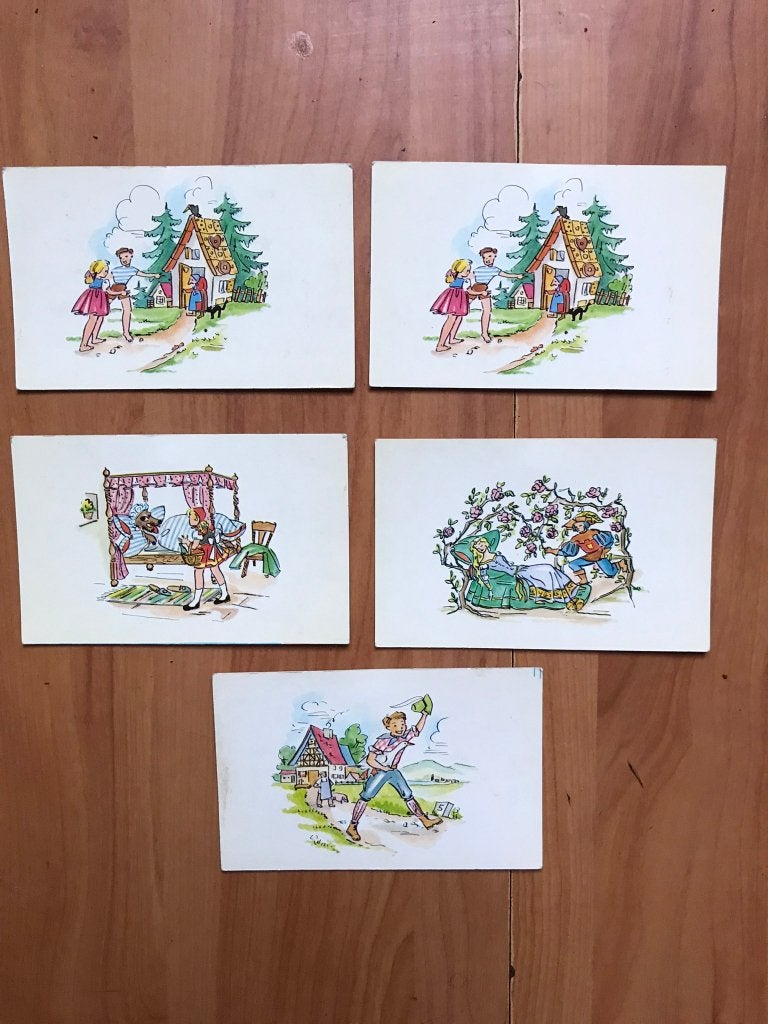 Oude / Vintage kaarten sprookjes, Verzamelen, Ophalen of Verzenden, 1940 tot 1960, Overige thema's