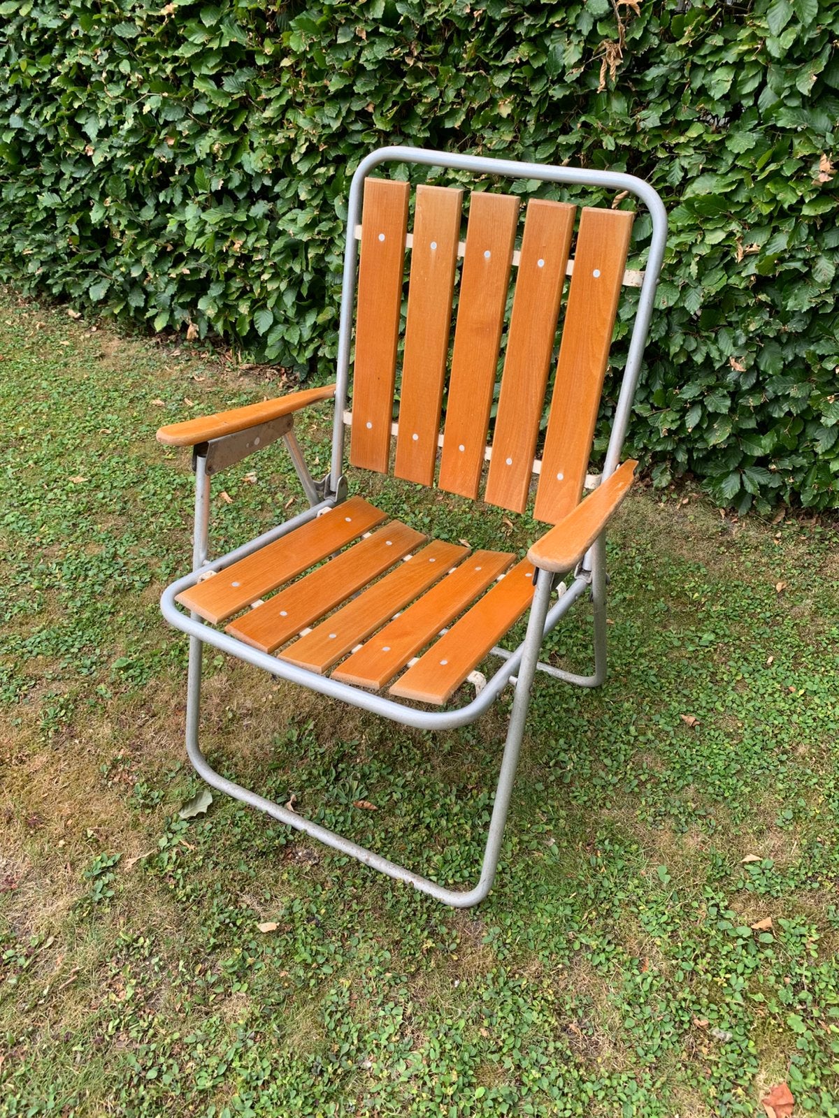 2 vintage houten opklapbare tuinstoelen, Tuin en Terras, Ophalen, Zo goed als nieuw, Hout