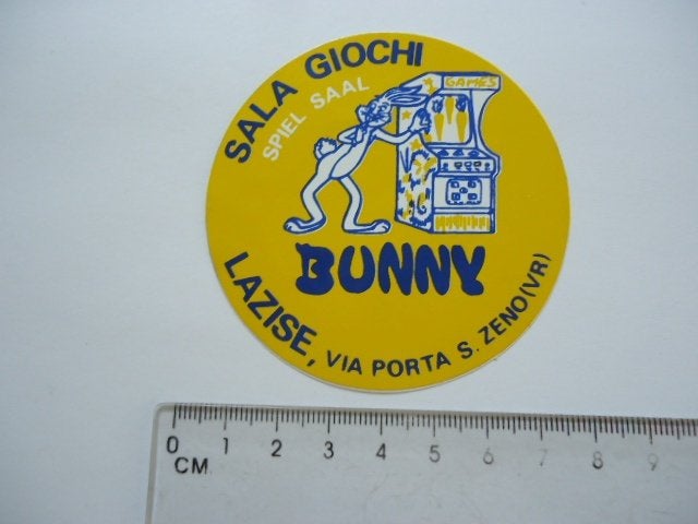 sticker oud BUNNY Italie arcade game hal spelcomputer, Verzenden, Zo goed als nieuw, Bedrijf of Vereniging