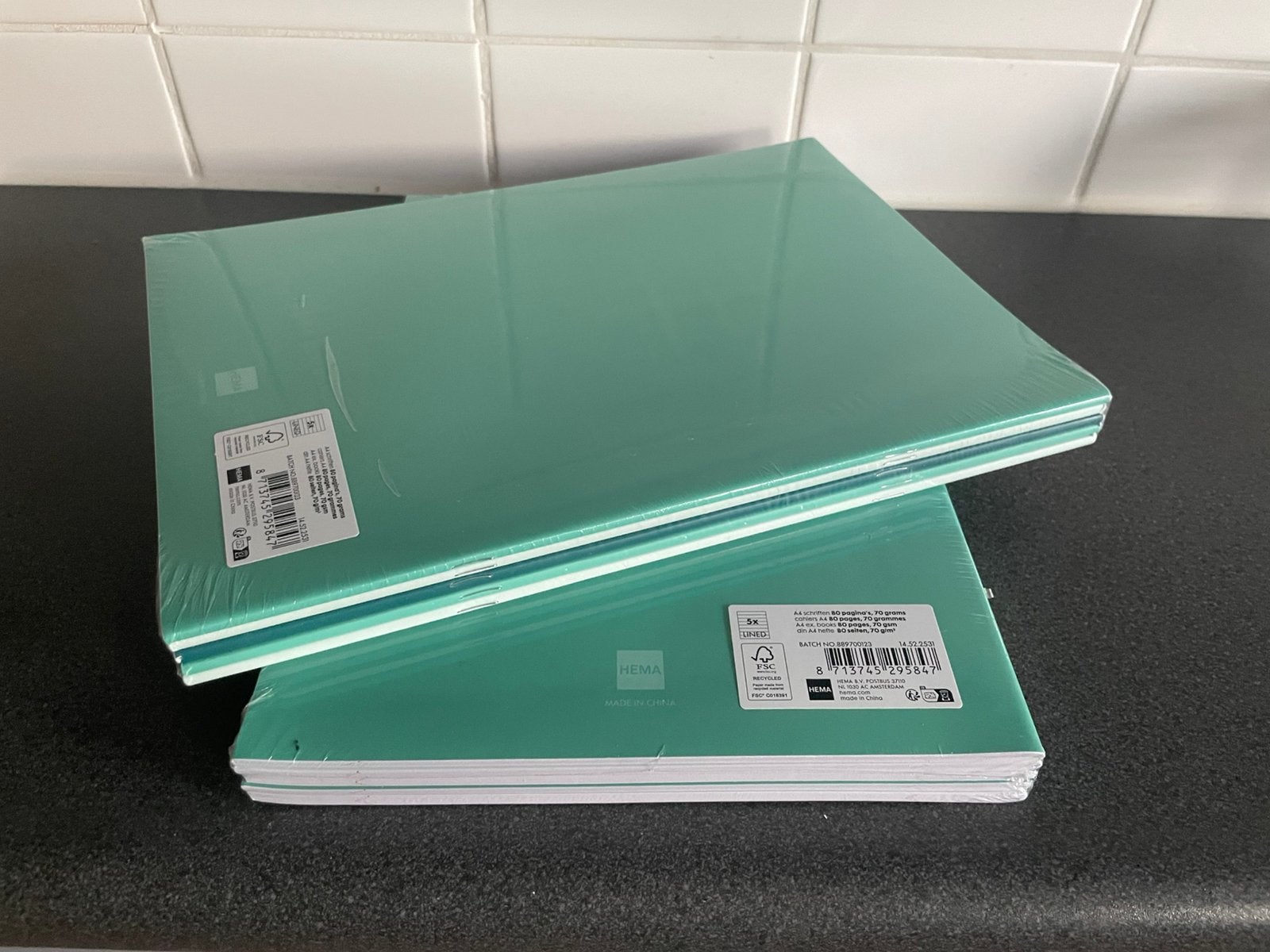 10 Mint groene A4 schriften; nieuw!, Ophalen of Verzenden, Nieuw