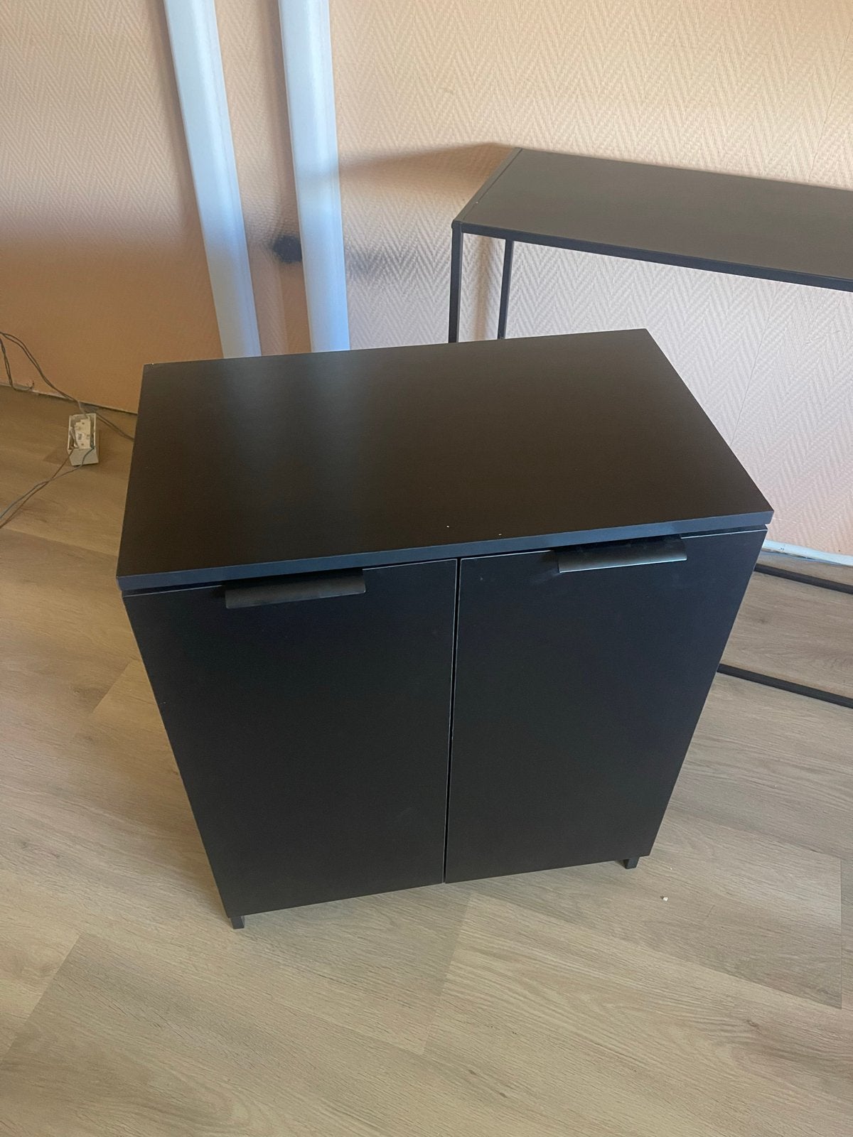 Zwart schoenenkastje met 2 deuren en 3 planken - 59x35x70 cm, Huis en Inrichting, Kasten | Overige, Ophalen, Gebruikt