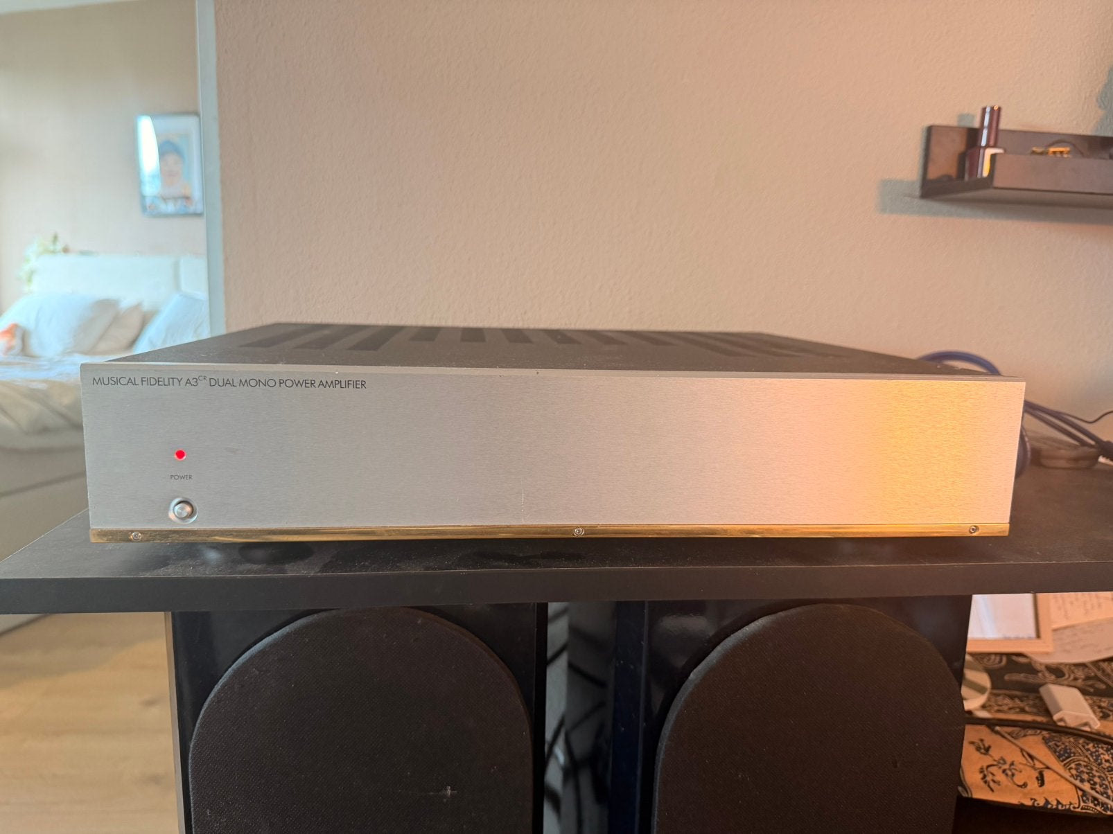 Musical Fidelity A3CR Dual Mono eindversterker, Gebruikt, 120 watt of meer, Stereo, Ophalen