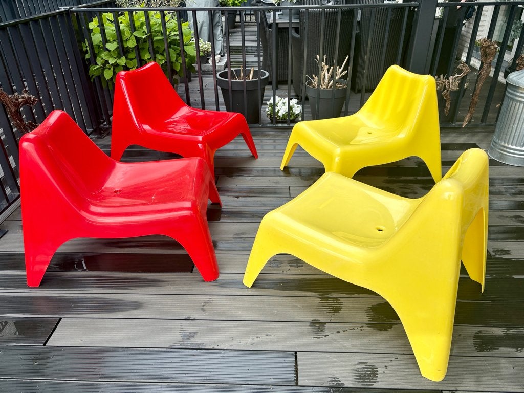 Tuinstoelen vintage, Ophalen, Gebruikt, Kunststof, Stapelbaar