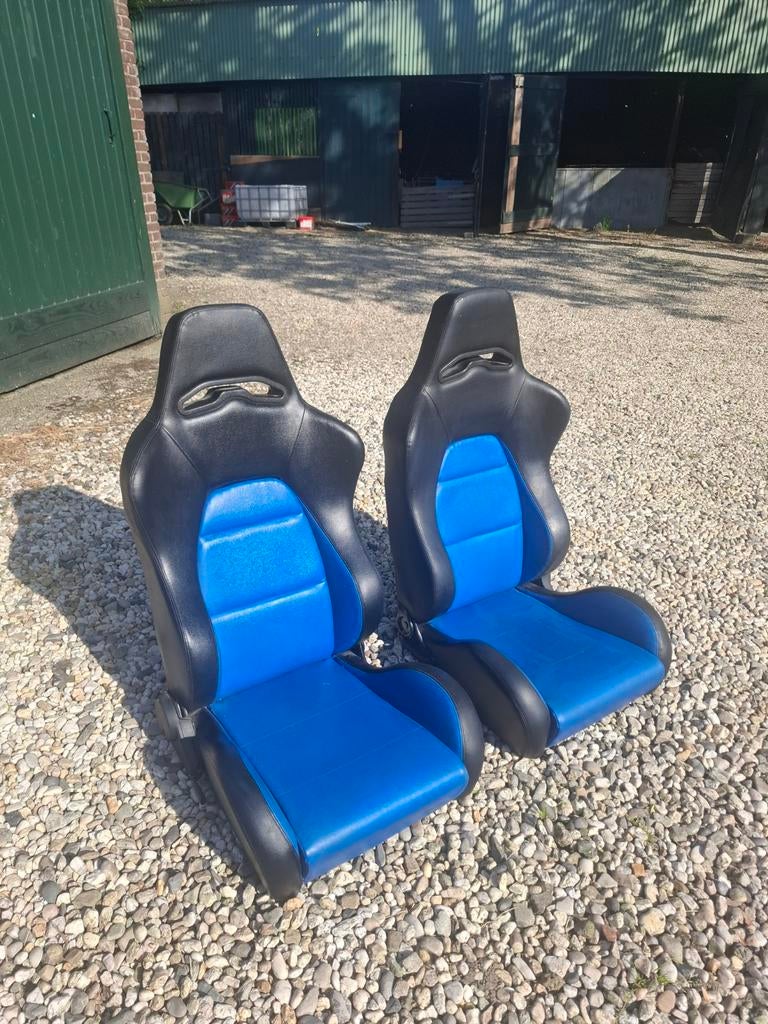 Autostoelen Sportstoelen - Zwart met Blauw - Set van 2, Ophalen, Gebruikt, Universele onderdelen
