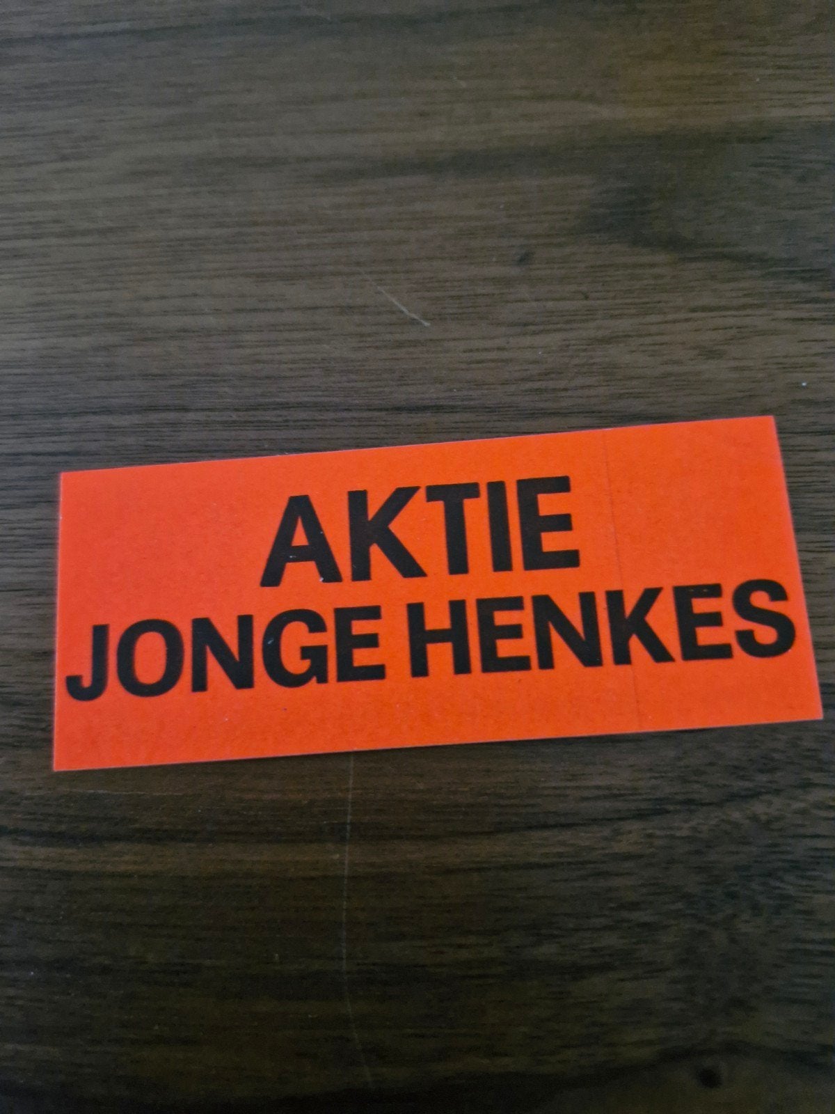 9745 Vintage 'Aktie Jonge Henkes' Sticker, Ophalen of Verzenden, Zo goed als nieuw