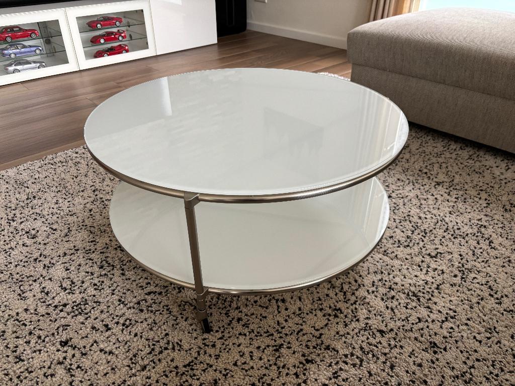 IKEA Strind Salontafel Glas 75 cm ZGAN, Ophalen, 50 tot 100 cm, 50 tot 100 cm, Zo goed als nieuw