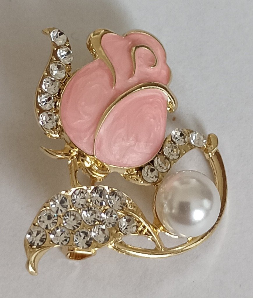 Roos broche, Overige materialen, 4 tot 7 cm, Overige kleuren, Nieuw