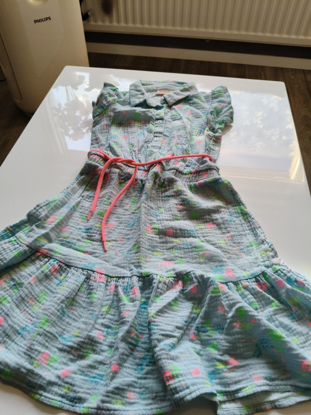 Zomerjurkje met print en ceintuur - Maat 128, Meisje, Ophalen of Verzenden, Zo goed als nieuw, Someone