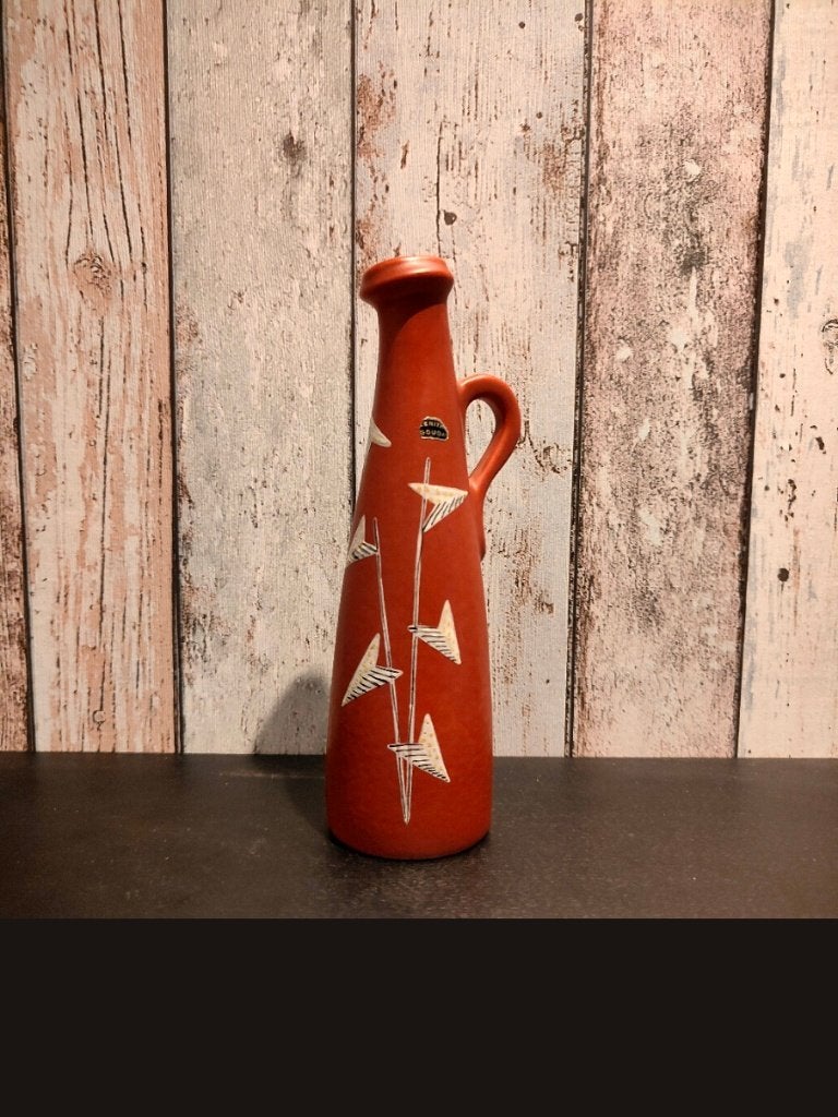 Zenith Gouda vinta terracotta flesvaas nr A34 '50-er jaren., Ophalen of Verzenden