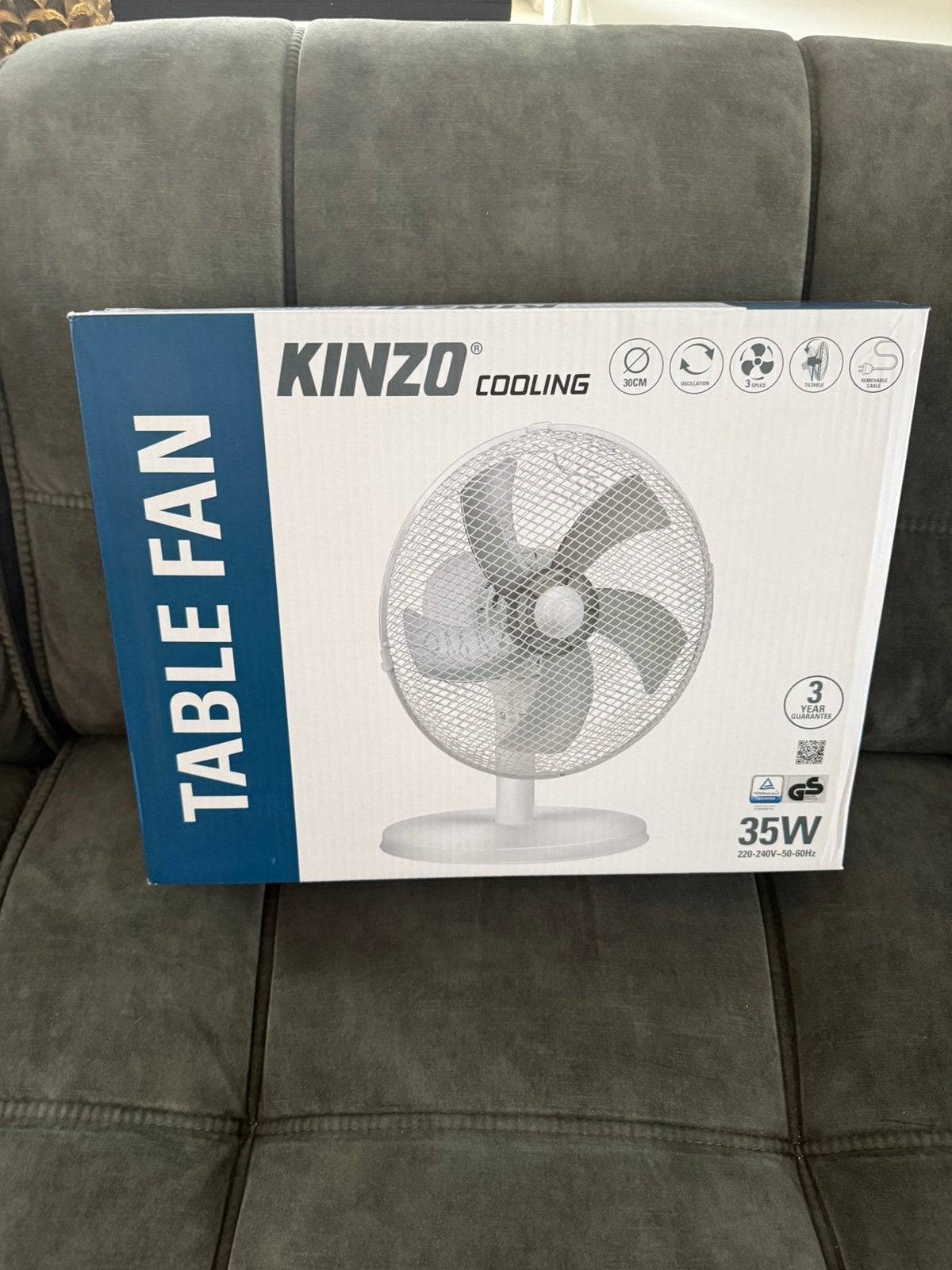 Kinzo Tafel ventilator Wit Nieuw, Witgoed en Apparatuur, Ventilatoren, Ophalen of Verzenden, Zo goed als nieuw, Tafelventilator
