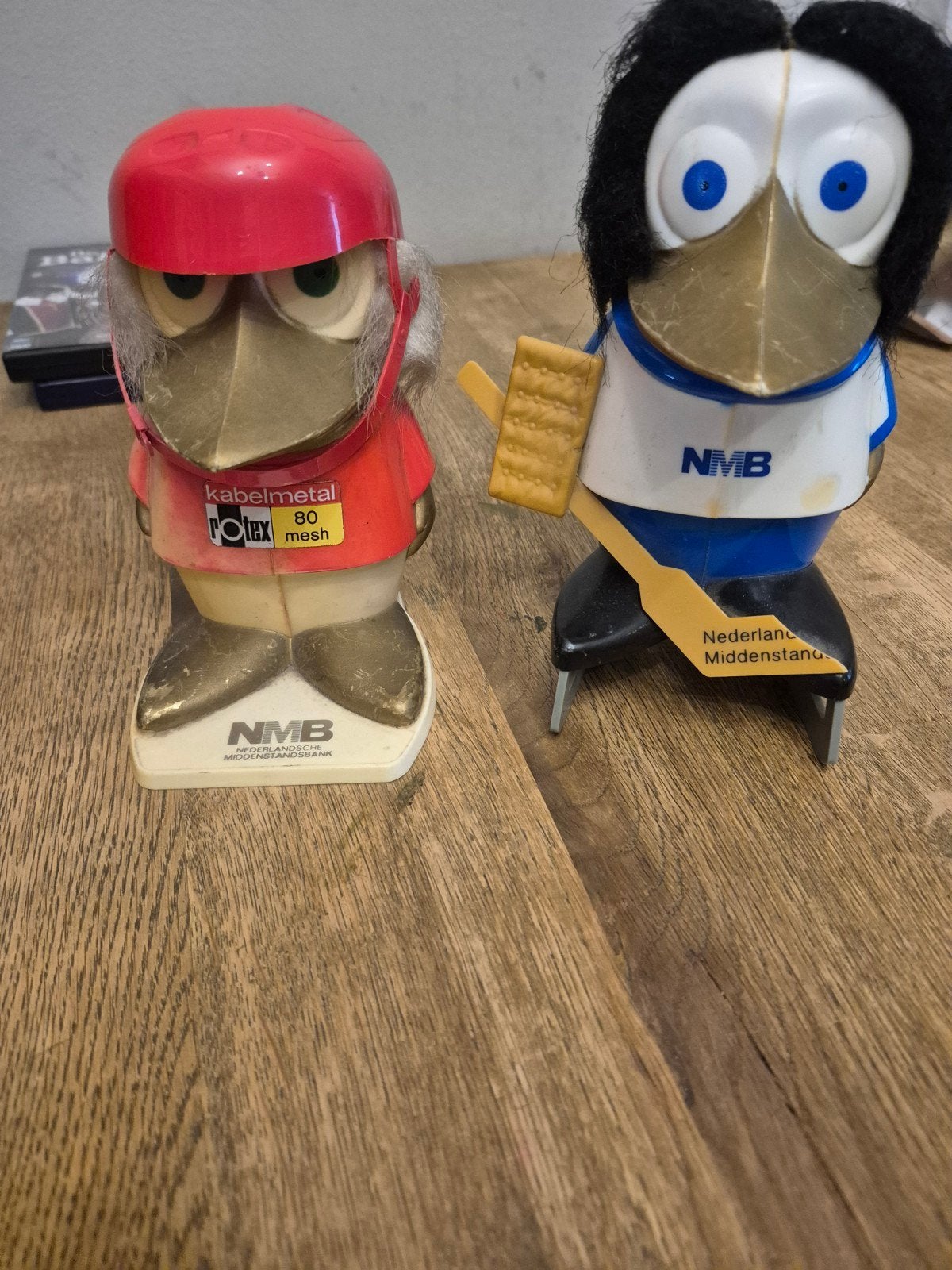 Vintage NMB Spaarpotten Schaatsers - Set van 2, Ophalen of Verzenden, Gebruikt