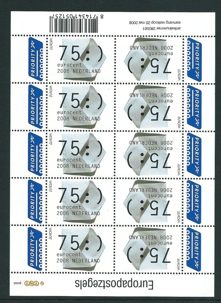 Vel europazegels brief, no v2570, postfris, Ophalen of Verzenden, Postfris