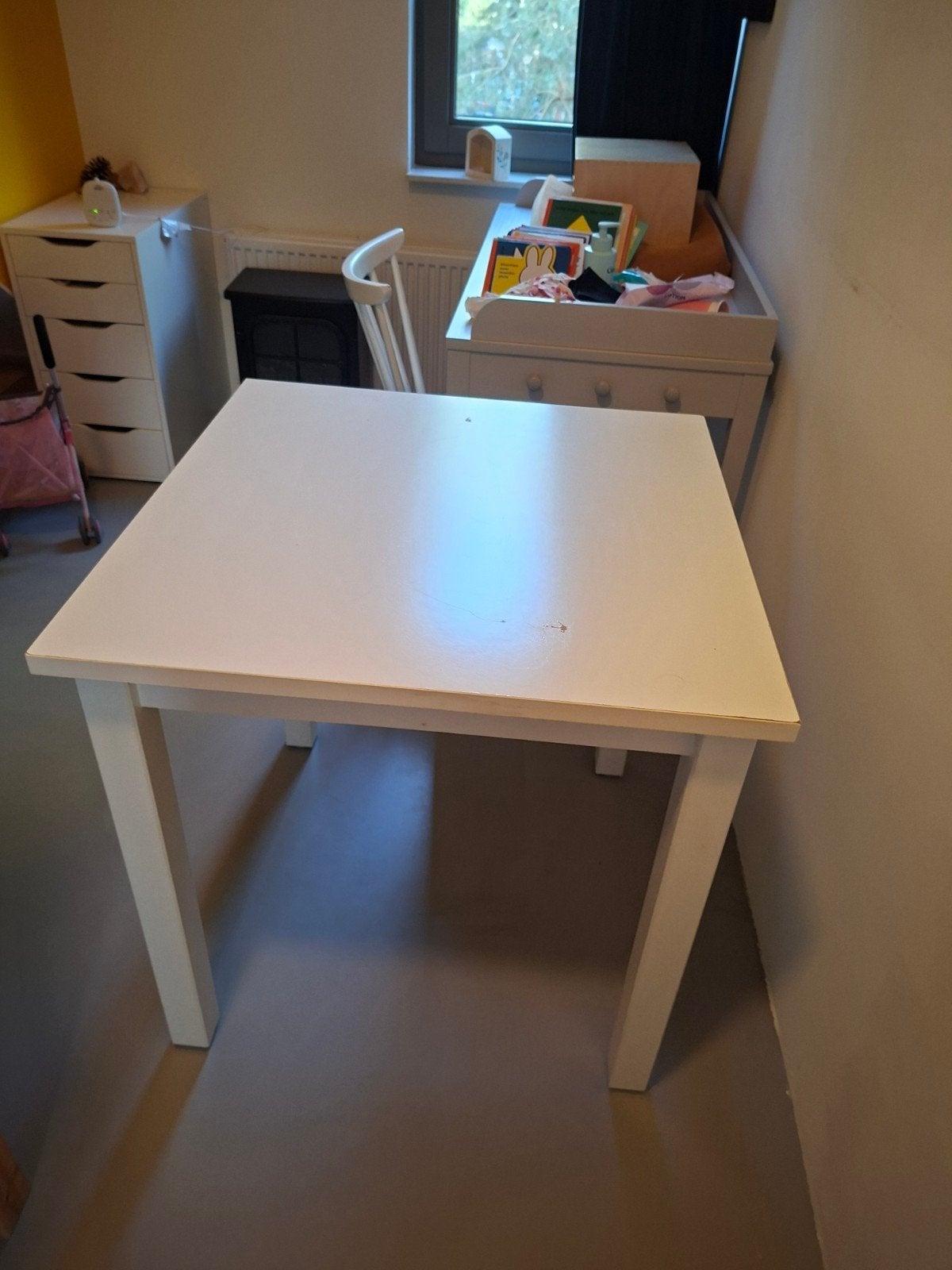Ikea Norden witte vierkante tafel 74(l)x74(b)74,5(h), Ophalen, Gebruikt, 50 tot 100 cm, Vierkant