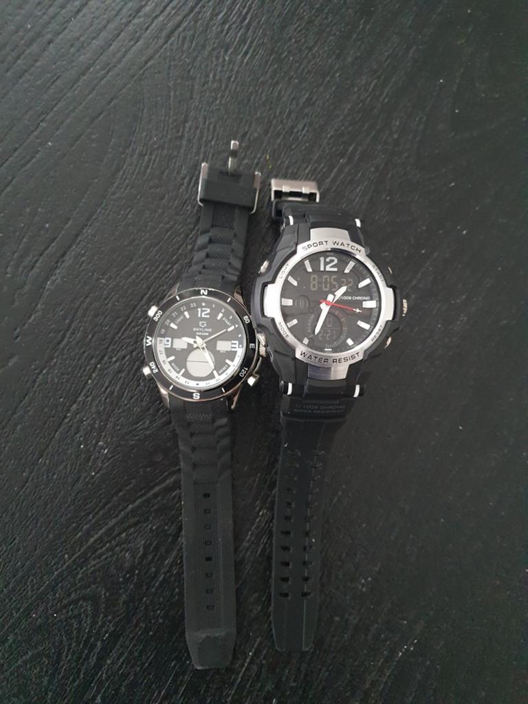 Horloge, Ophalen of Verzenden, Zwart, Android