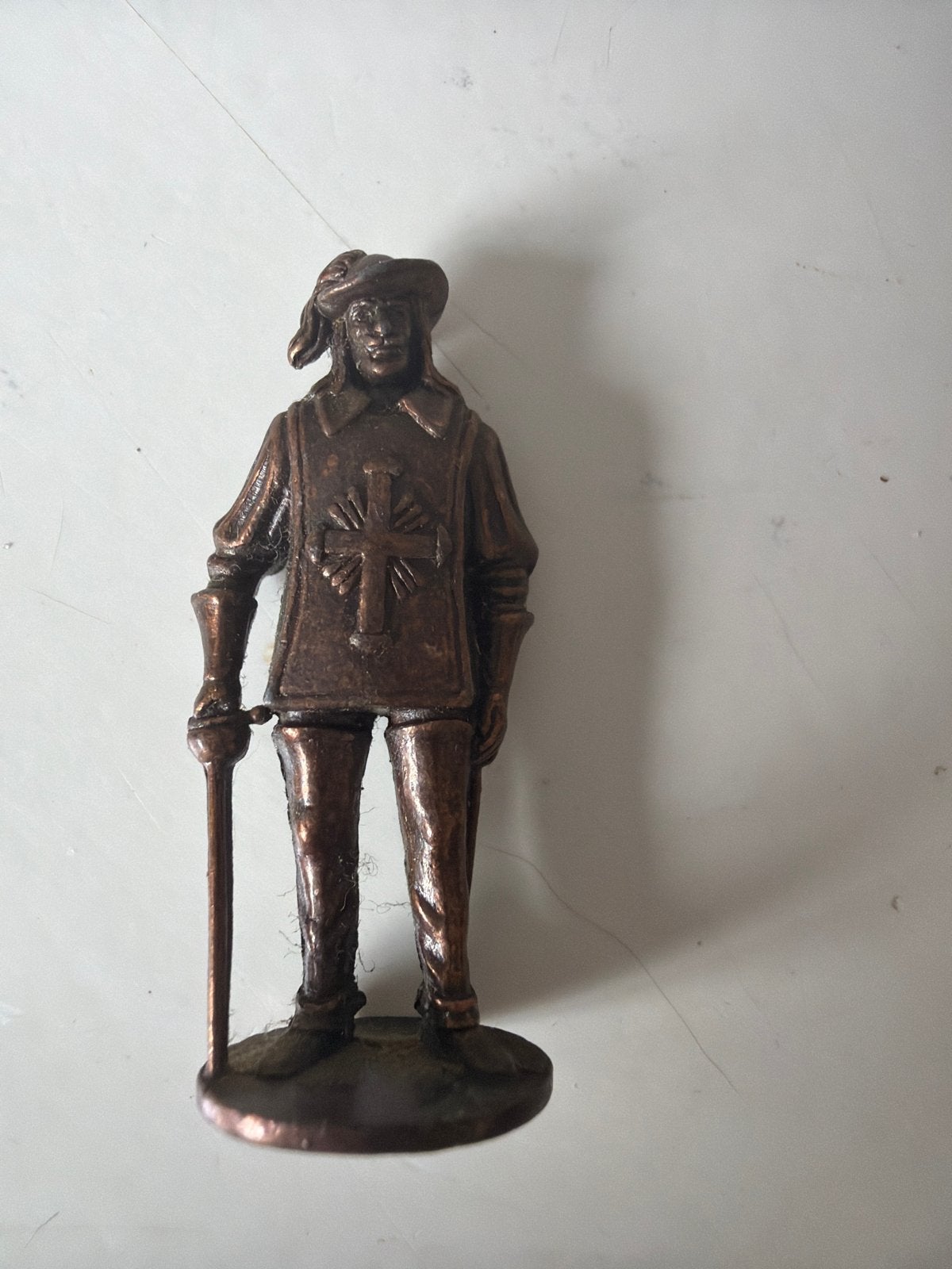 Vintage metalen figuur van ridder of soldaat, Ophalen of Verzenden, Gebruikt
