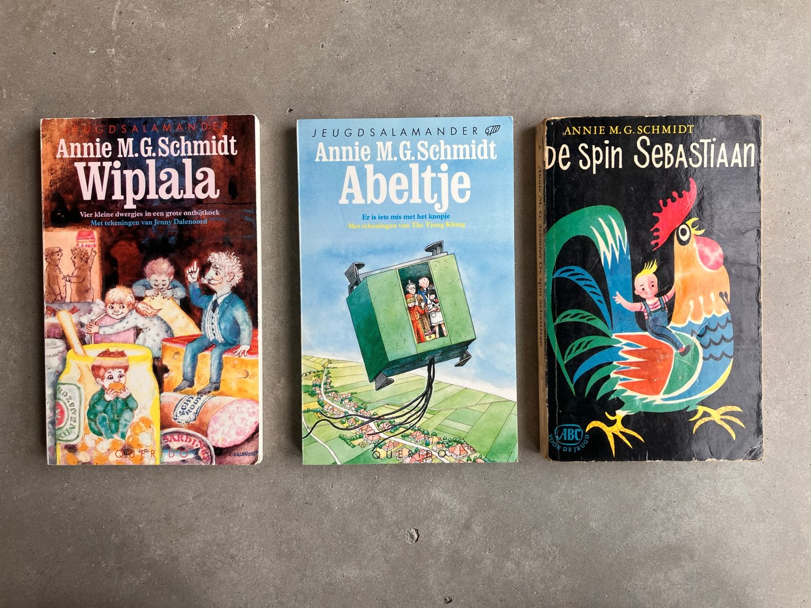 3 keer Annie M.G. Schmidt: Wiplala, Abeltje, Spin Sebastiaan, Boeken, Ophalen of Verzenden, Gelezen, Fictie algemeen