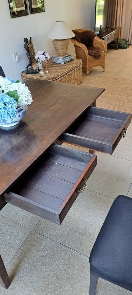 eettafel, notenhout, Huis en Inrichting, Ophalen, Gebruikt, 50 tot 100 cm, 150 tot 200 cm
