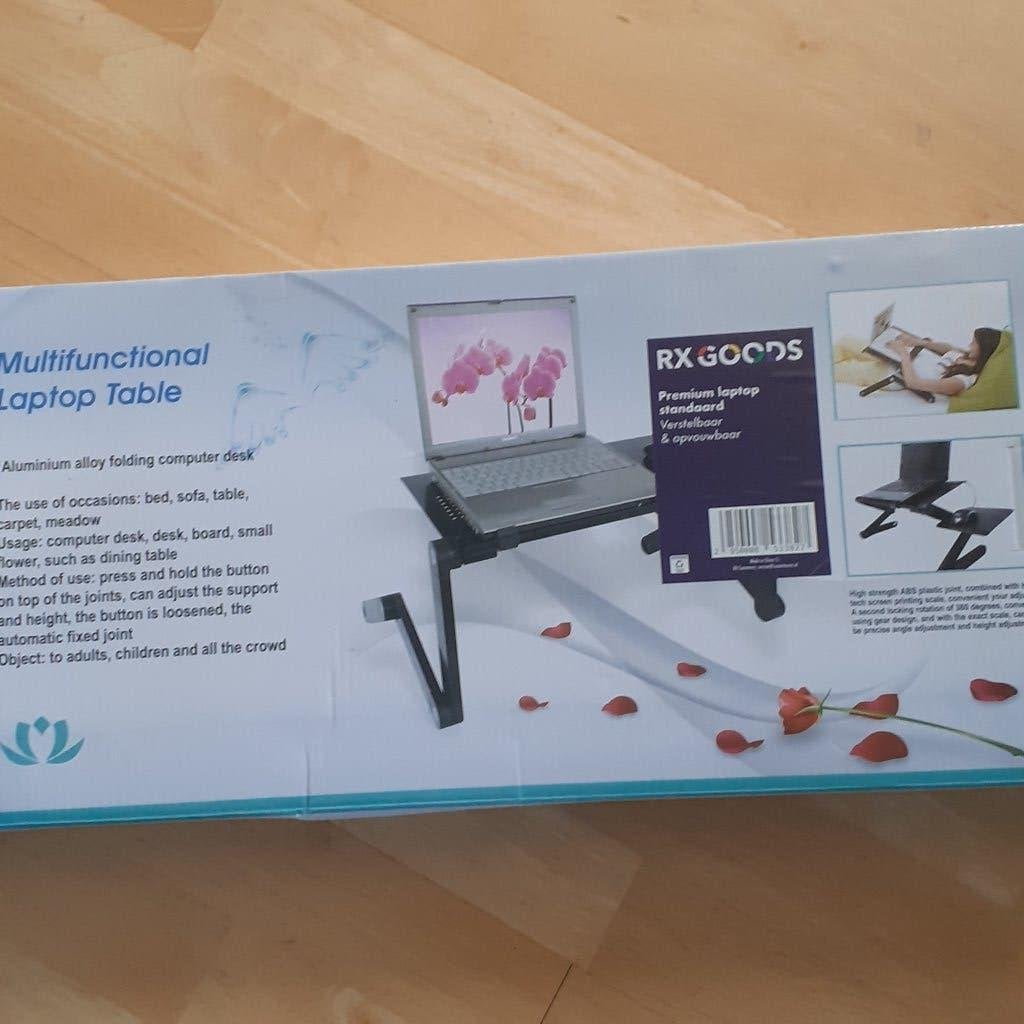 laptoptafel zwart met ventilator, Ophalen of Verzenden, Zo goed als nieuw, In diepte verstelbaar