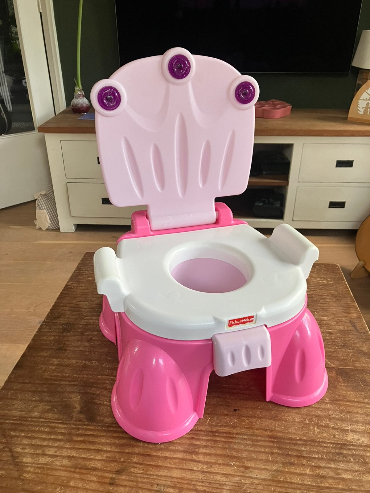 Fisher price 3-in-1 potje met geluid, roze, 2 stuks, Ophalen of Verzenden, Gebruikt, Overige typen, Overige merken
