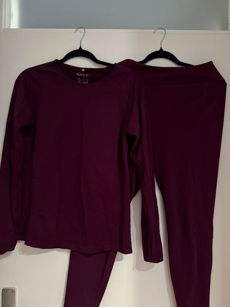 Sportset H&M, weinig gedragen, maat L, Kleding | Dames, Ophalen of Verzenden, Gedragen, Maat 42/44 (L), Paars