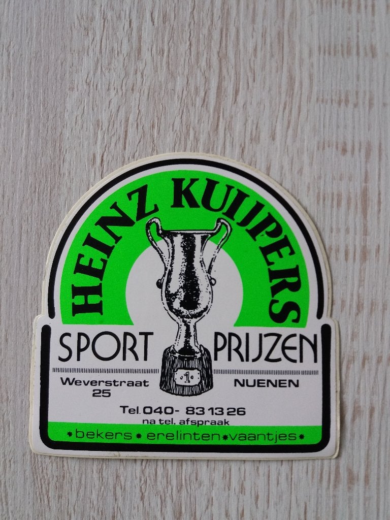 sticker HEINZ KUIJPERS sport prijzen in NUENEN, Ophalen of Verzenden, Zo goed als nieuw, Sport