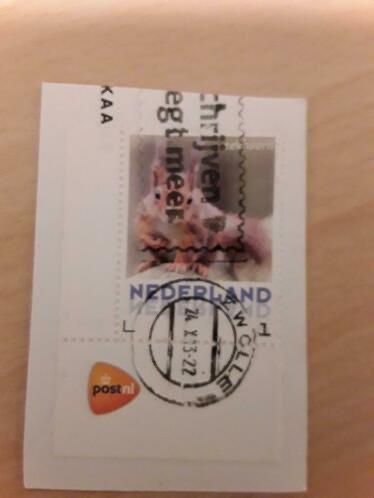 persoonlijke postzegel eekhoorn met tab hoekstuk, Verzenden, Gestempeld