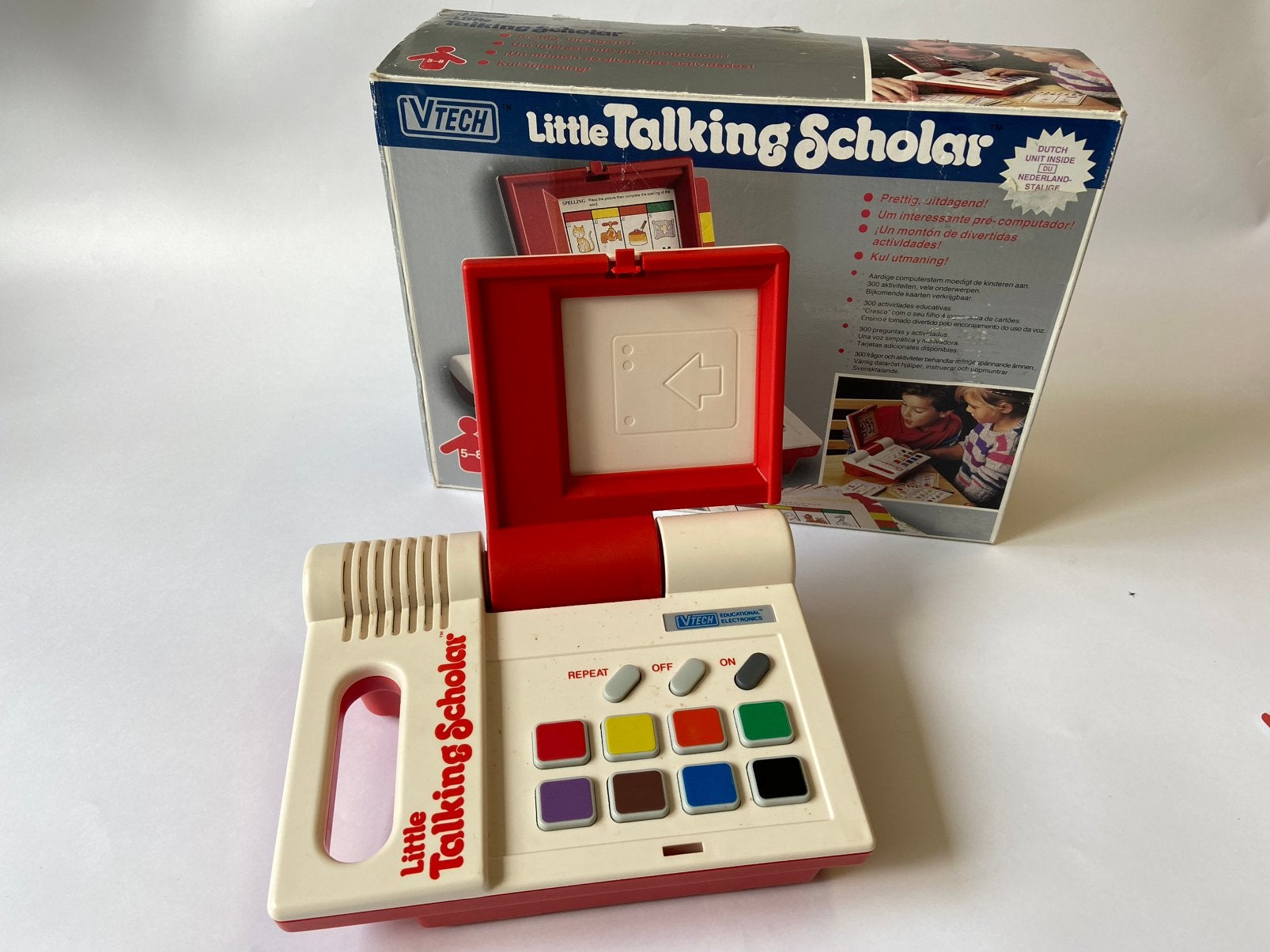 Complete vintage Vtech spelcomputer in originele doos, Ophalen of Verzenden, Gebruikt, 4 tot 6 jaar