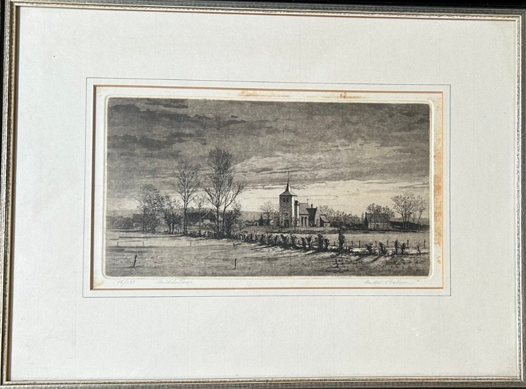André Balyon Middelaar, Overige technieken, Ophalen of Verzenden, Klassiek, Achter glas