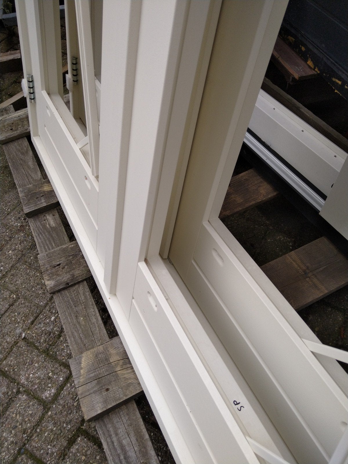 2 x kozijn met dubbele tuindeuren, 120 cm of meer, Nieuw, Ophalen of Verzenden, Buitendeur
