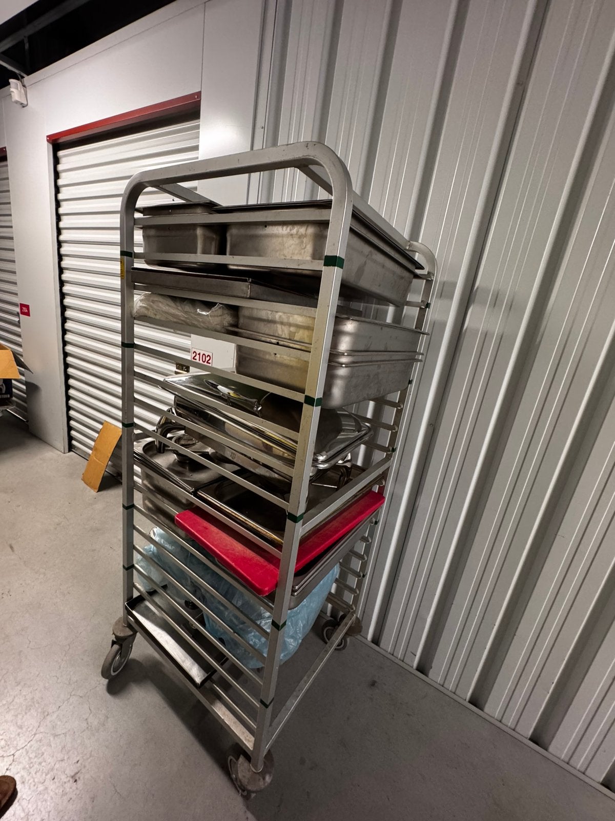 Cateringkar met 3 luxe chafing dishes de diverse GN bakken, Overige typen, Ophalen, Gebruikt