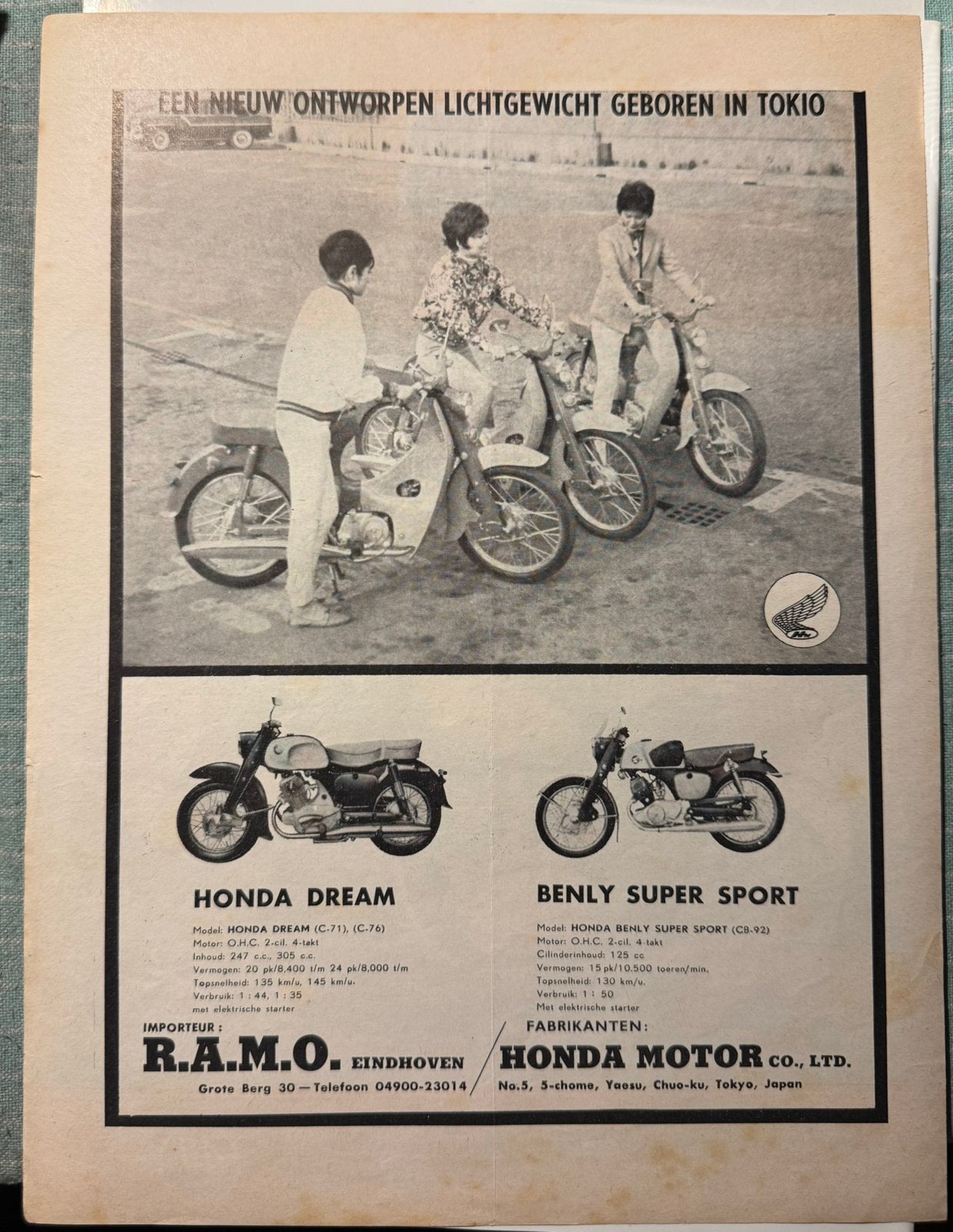 Advertentie Honda Super Cub Dream en Benly Super Sport, Verzenden, Zo goed als nieuw, Motoren
