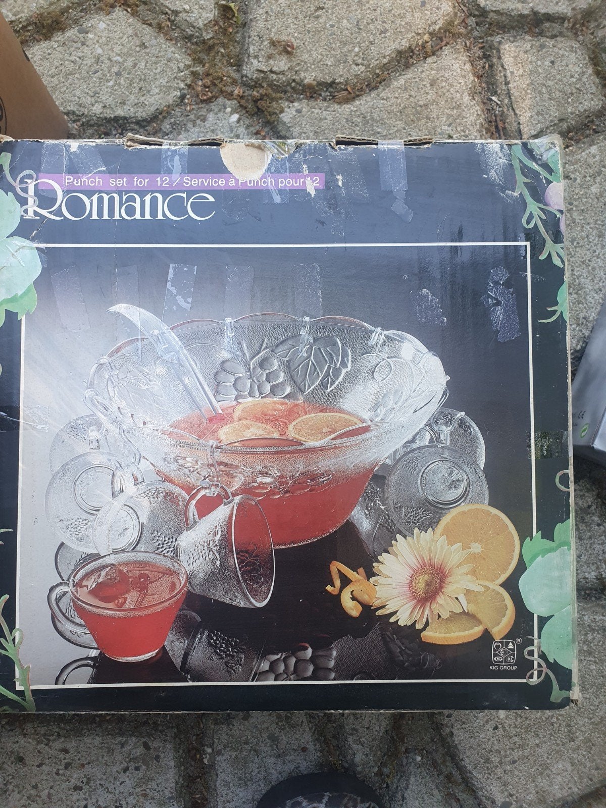 Te koop glazen Punch set, Ophalen, Glas, Overige stijlen, Glas of Glazen