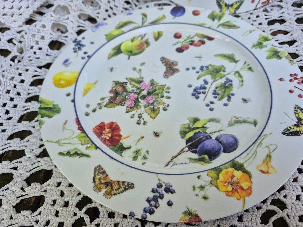 Janneke Brinkman Fruit & Flowers melamine ontbijtbordjes, Kunststof, Gebruikt, Mepal, Ophalen of Verzenden