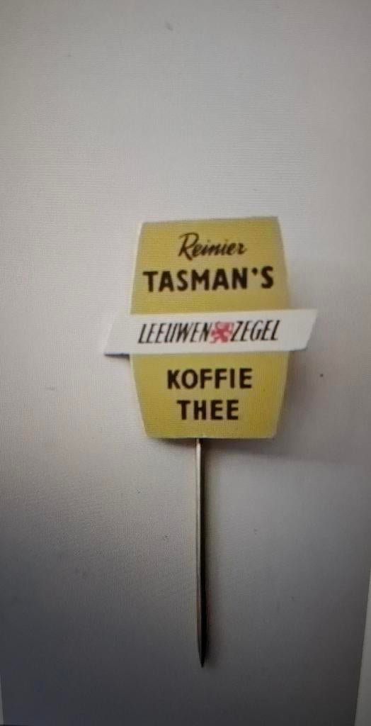 Speldje Reinier Tasman's Leeuwenzegel koffie en thee, Verzamelen, Ophalen of Verzenden, Zo goed als nieuw, Merk, Speldje of Pin