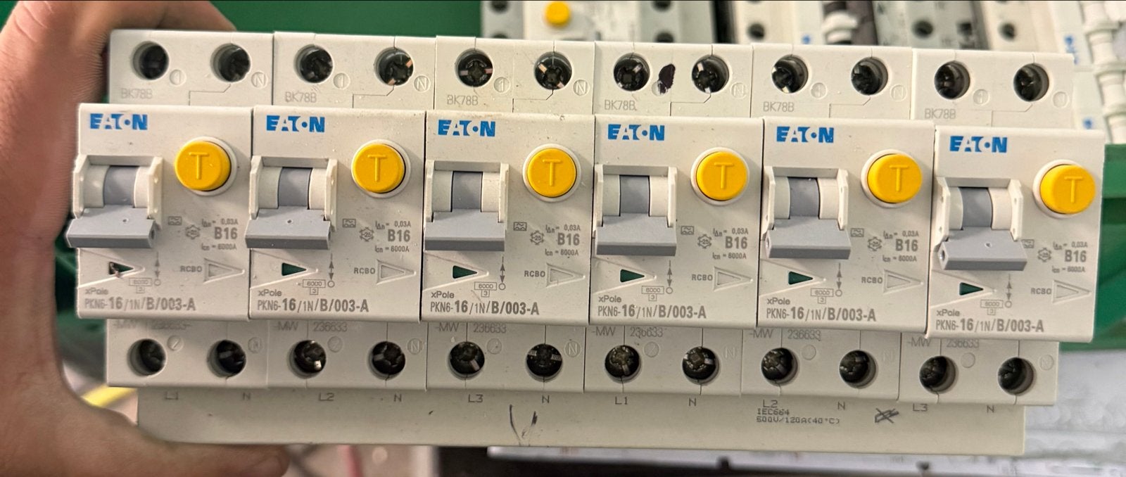 Eaton Groepenkast Componenten - Diverse Types, Ophalen of Verzenden, Gebruikt, Eaton, Aardlekautomaat