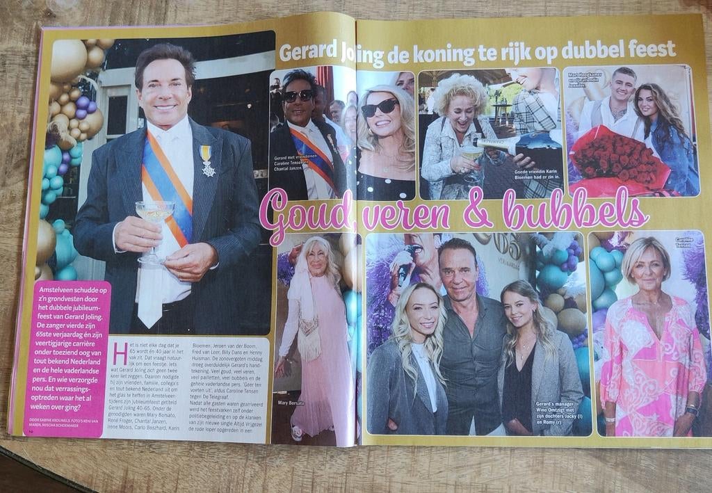 Gerard Joling 65 jaar en 40 jarige carrière Artikel, Ophalen of Verzenden, 1980 tot heden, Nederland, Knipsel(s)