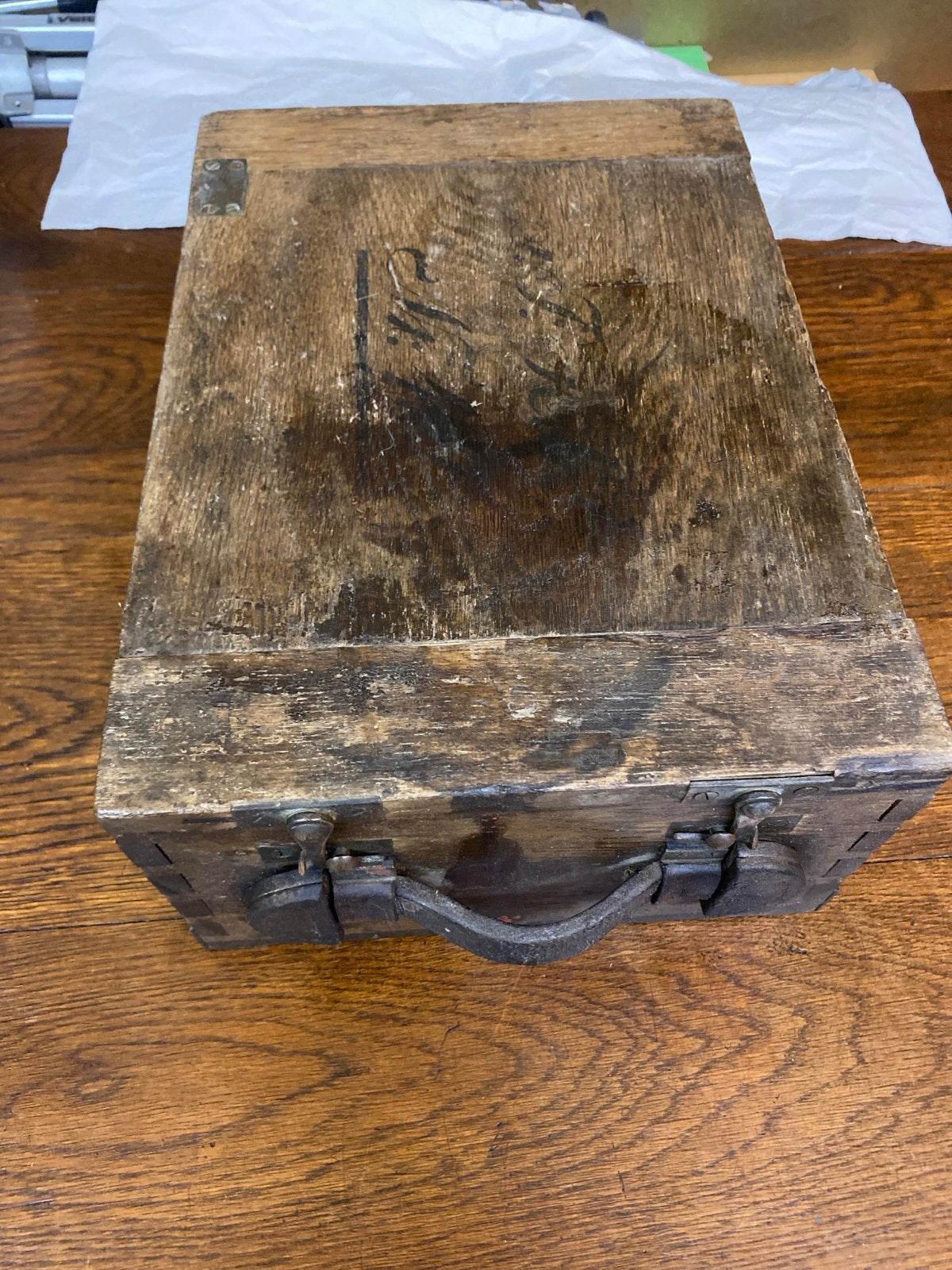 Oude Militaria Houten Kist voor Artillerie Gereedschap, Verzenden, Landmacht, Duitsland, Kist of Geocache
