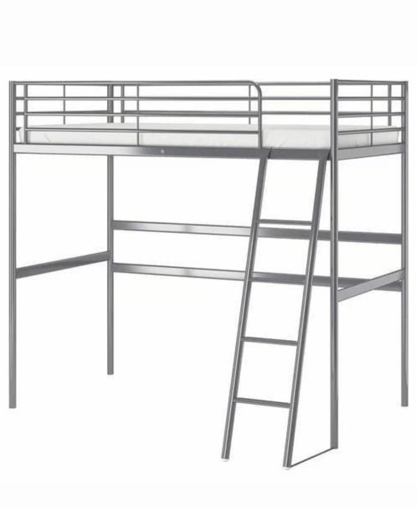 Ikea Svarta hoogslaper, grijs metaal., Ophalen, Gebruikt, Eenpersoons, 200 cm