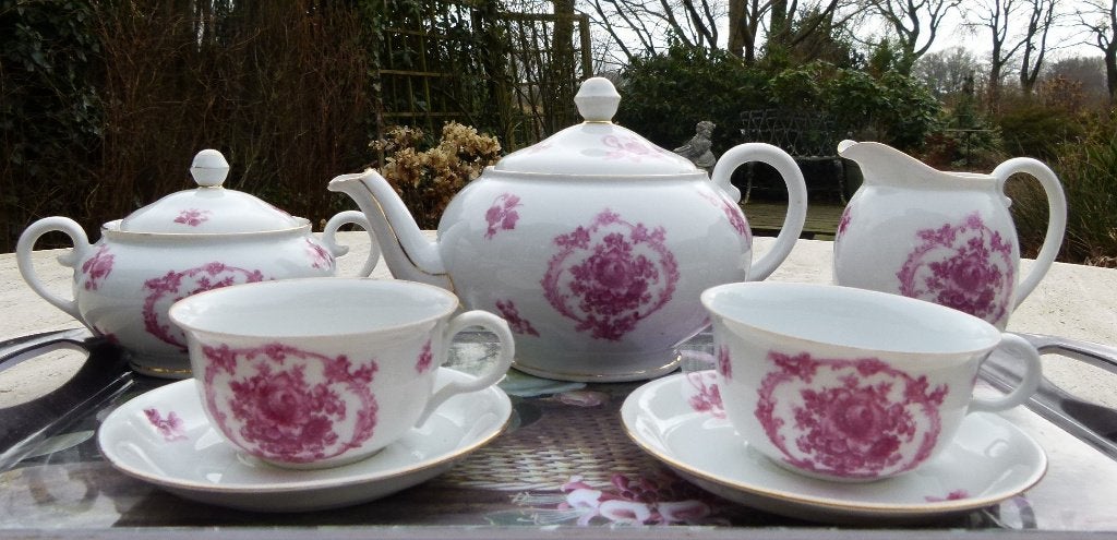 TEA FOR TWO Roze Roosje Thee Set, Overige merken, Nieuw, Ophalen of Verzenden, Overige stijlen
