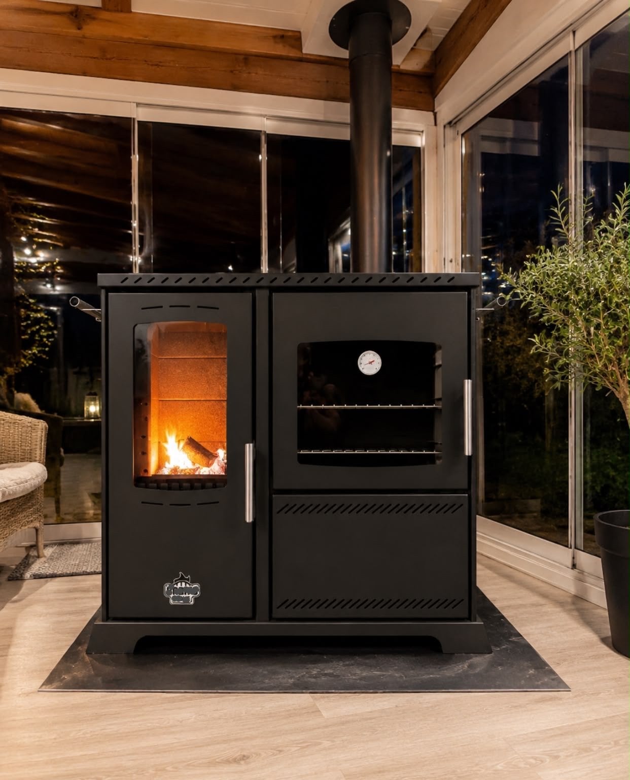 Saphire 10 kW Keukenkachel - Pelletkachel zonder elektricite, Huis en Inrichting, Ophalen, Gebruikt, Vrijstaand, Hout