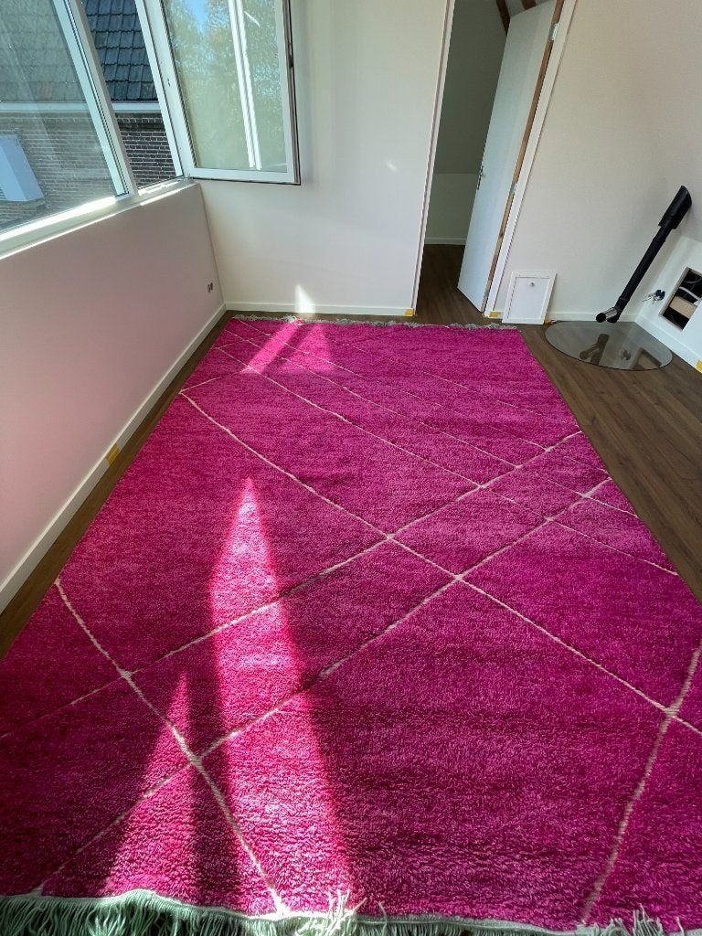 HK Living roze wollen vloerkleed XXL, Ophalen, Groen, 200 cm of meer, Rechthoekig
