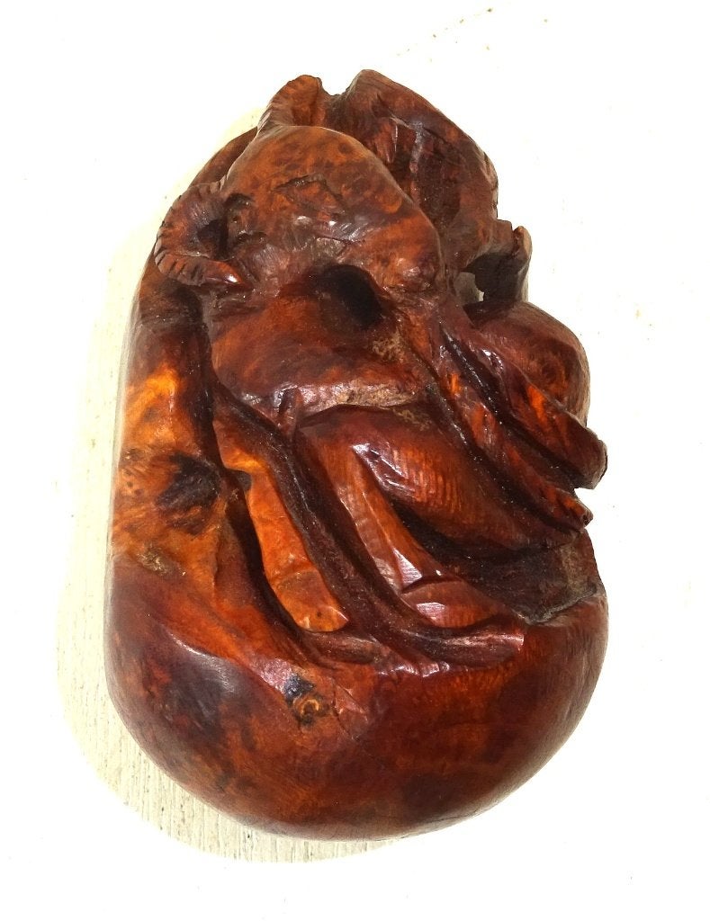 Chinees gesneden houten ei, Hout, Ophalen of Verzenden, China, Handgemaakt