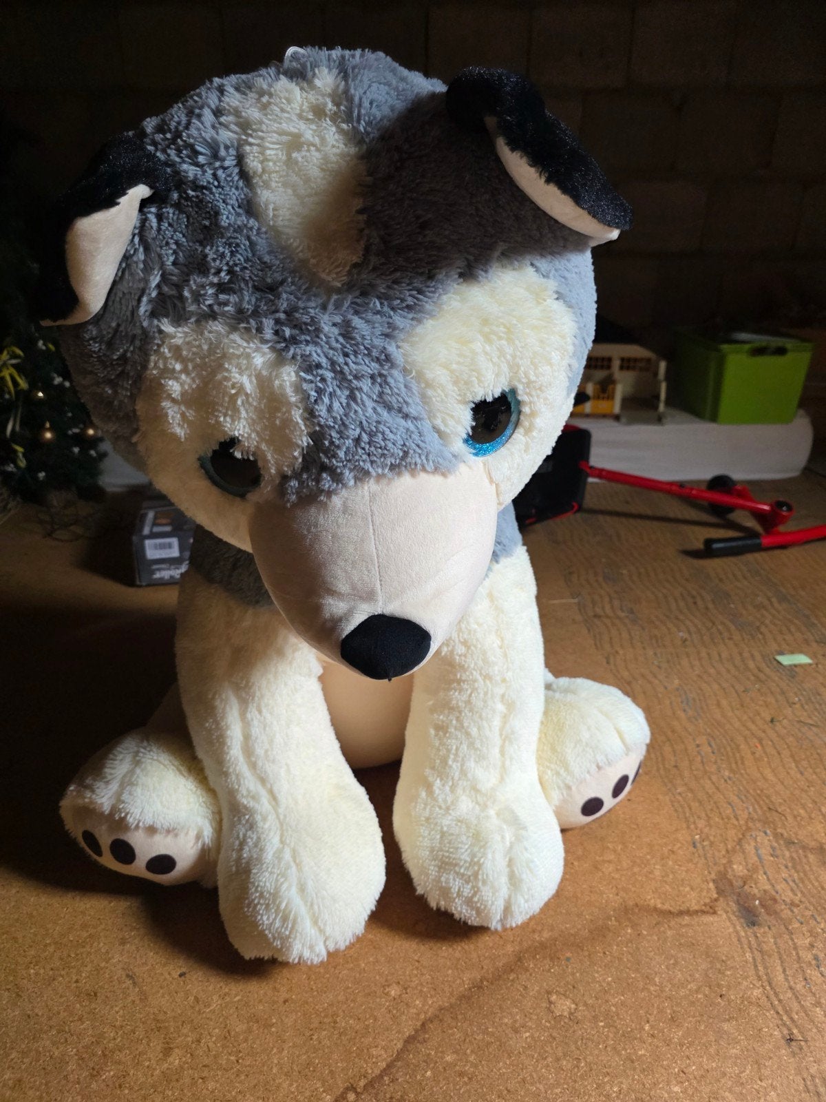 Knuffel husky, Ophalen, Gebruikt, Grijs, Hond