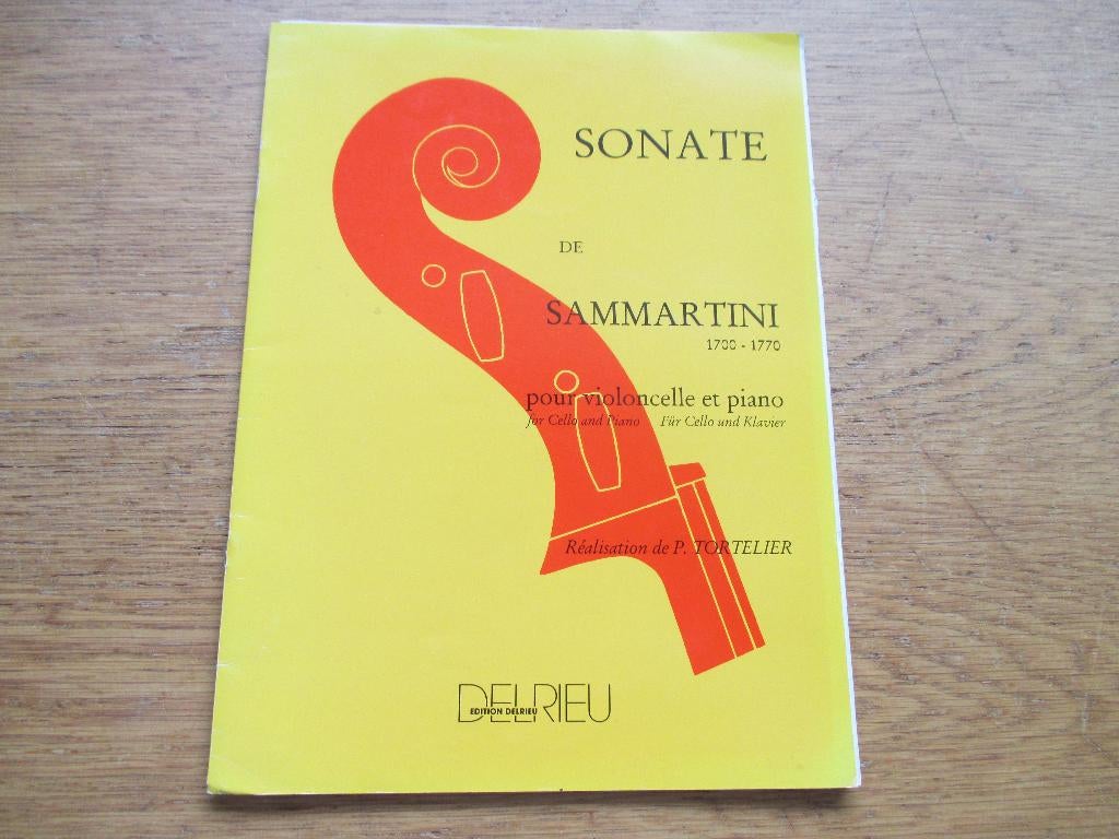 SONATE DE SAMMARTINI - VOOR CELLO EN PIANO, Cello, Gebruikt, Klassiek, Ophalen of Verzenden