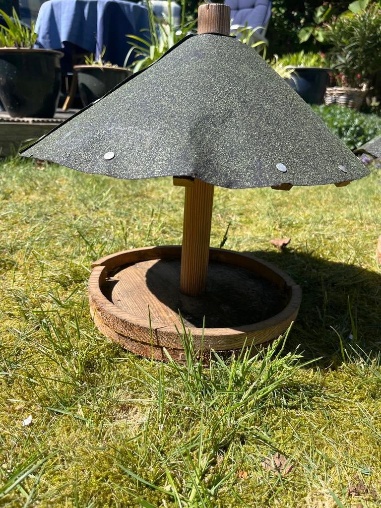 Houten Vogelvoederhuisje - Tuindecoratie, Ophalen, Gebruikt