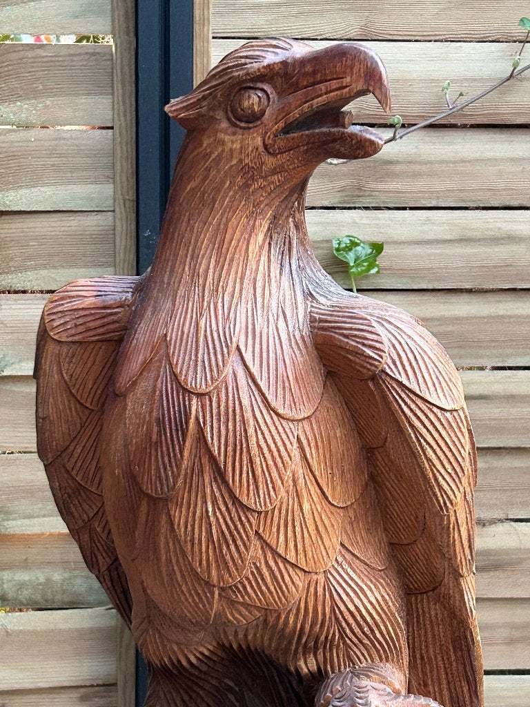 Massief Houten Adelaar , 93 cm hoog, Antiek en Kunst, Ophalen, Hout, Houtsnijwerk