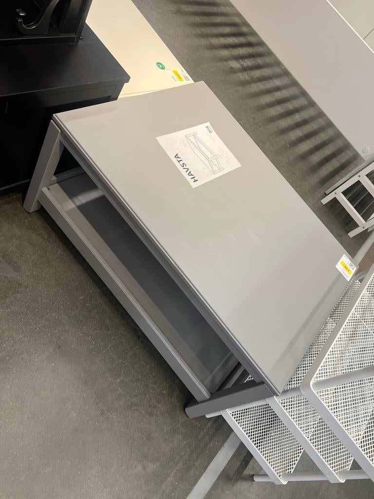 IKEA HAVSTA Salontafel - Grijs/Taupe - Z.G.A.N., Huis en Inrichting, Tafels | Salontafels, Ophalen, Vierkant, 50 tot 100 cm, Zo goed als nieuw