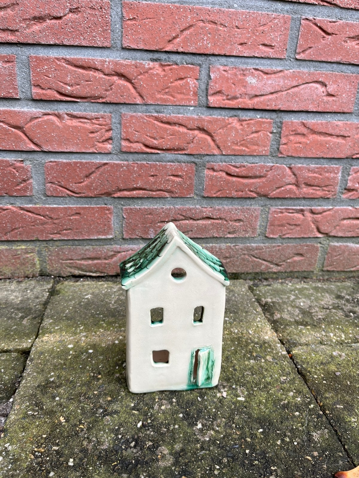 Handgemaakt waxinelichthouder huisje keramiek, Ophalen, Nieuw, Steen/keramiek, Waxinelichthouder