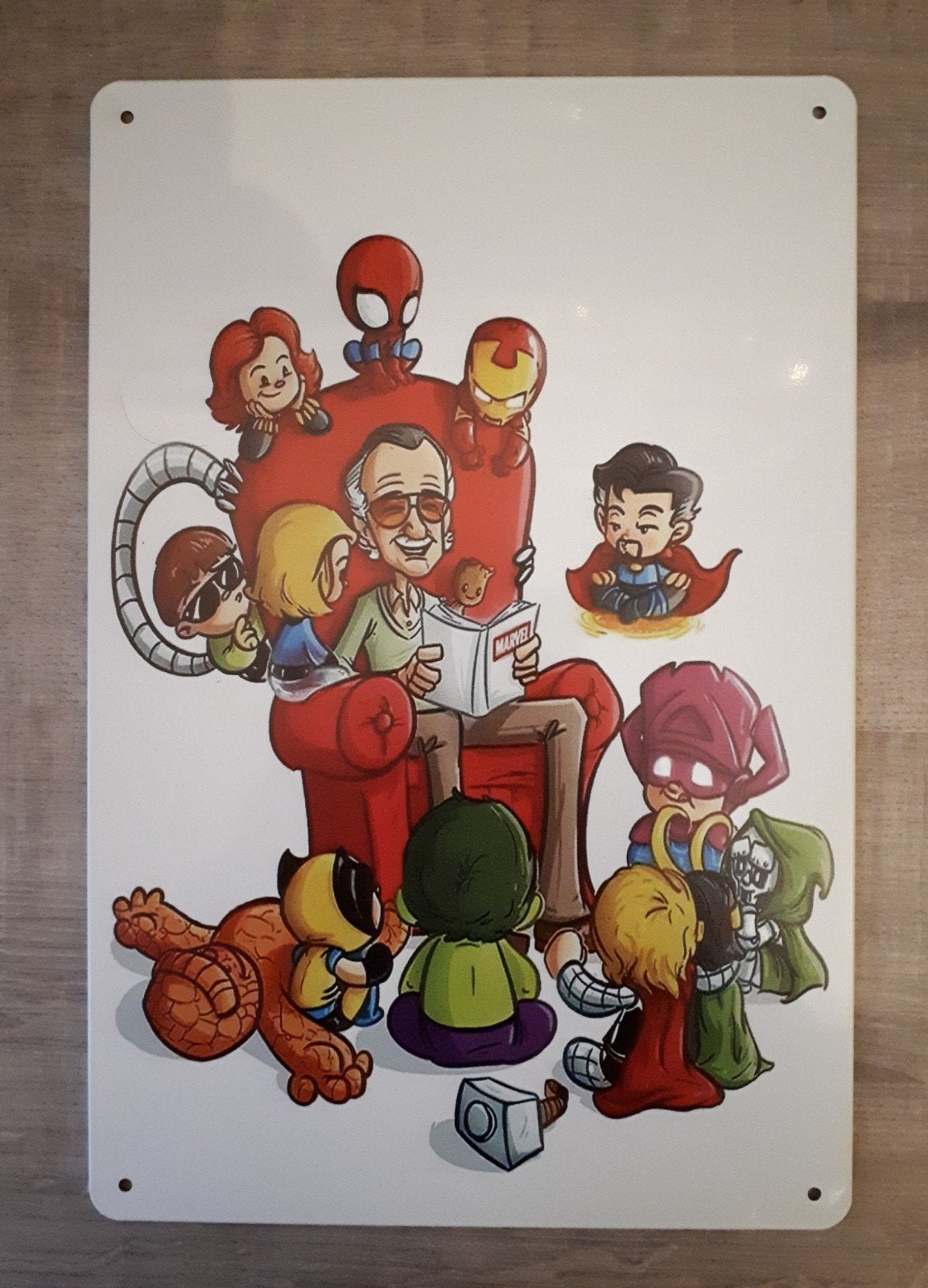 Stan Lee Marvel 20x30 cm Metalen Reclamebord, Verzenden, Nieuw, Reclamebord