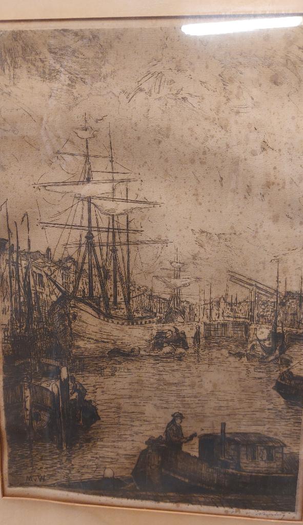 Ets Martin van Waning, Ophalen, Ets, Gesigneerd